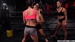 Feisty Hardcore Orgy Lesbian Action In The Gym