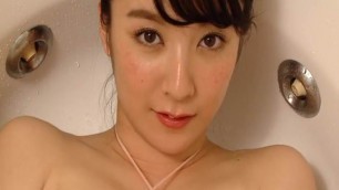 Busty curvy girl bathing