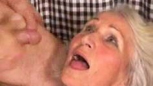 Busty Granny Takes Young Cock