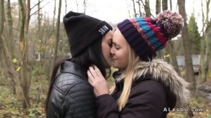 Lesbians In Love Kissing In Forest