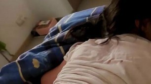 Watch me fuck my cousin on her parents’ bed!