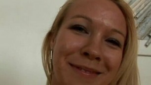 Lusty blonde loves cum on her ass after wild slurping blowjob