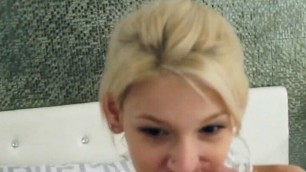POV – blonde seduces stepdad with bj to have taboo sex