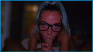 Very Spontaneously this Hot Nerdy Girl just Started Sucking my Dick off