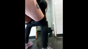 Bad Girl doing a Mess on Public Bathroom