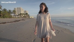 18not20 Tiny & Tight Asian Picks up Shells at the Beach Brings Home Unshaved Man for some Hairy Sex